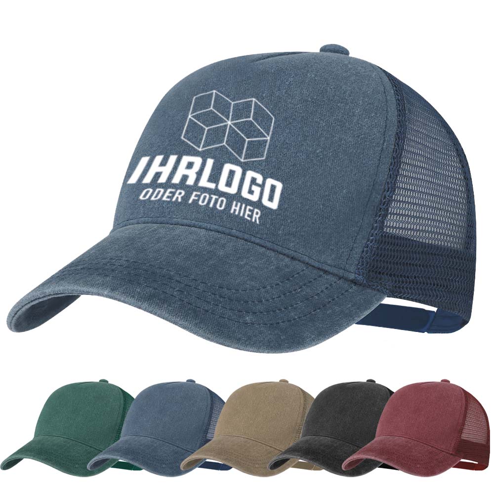 5-Panel-Kappe mit Wash-Effect-Finish in vielen Farben erhältlich