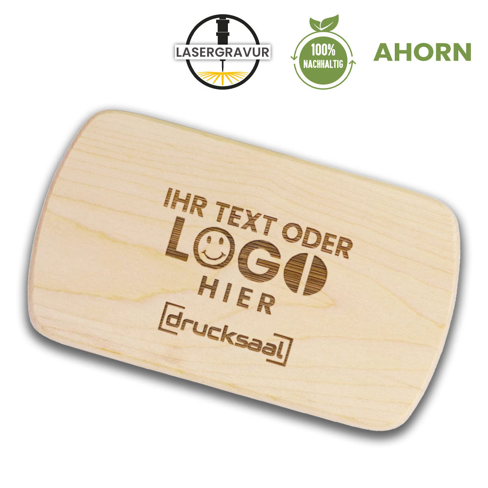 Ahornbrett Oval mit Lasergravur