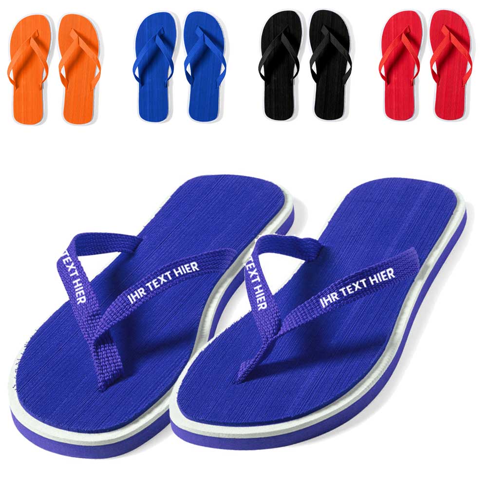 Flip Flop Kaiman in Blau - personalisieren