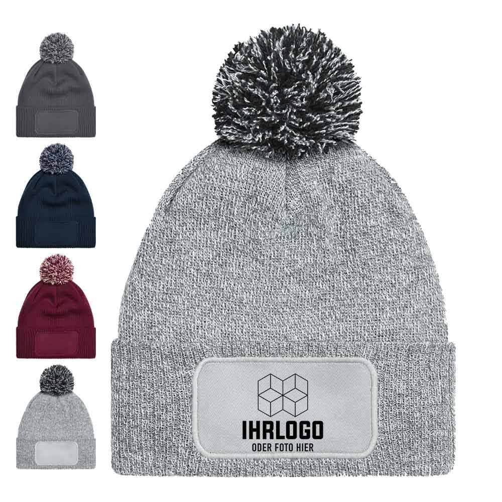 Beechfield Snowstar Mütze in Heather Grey