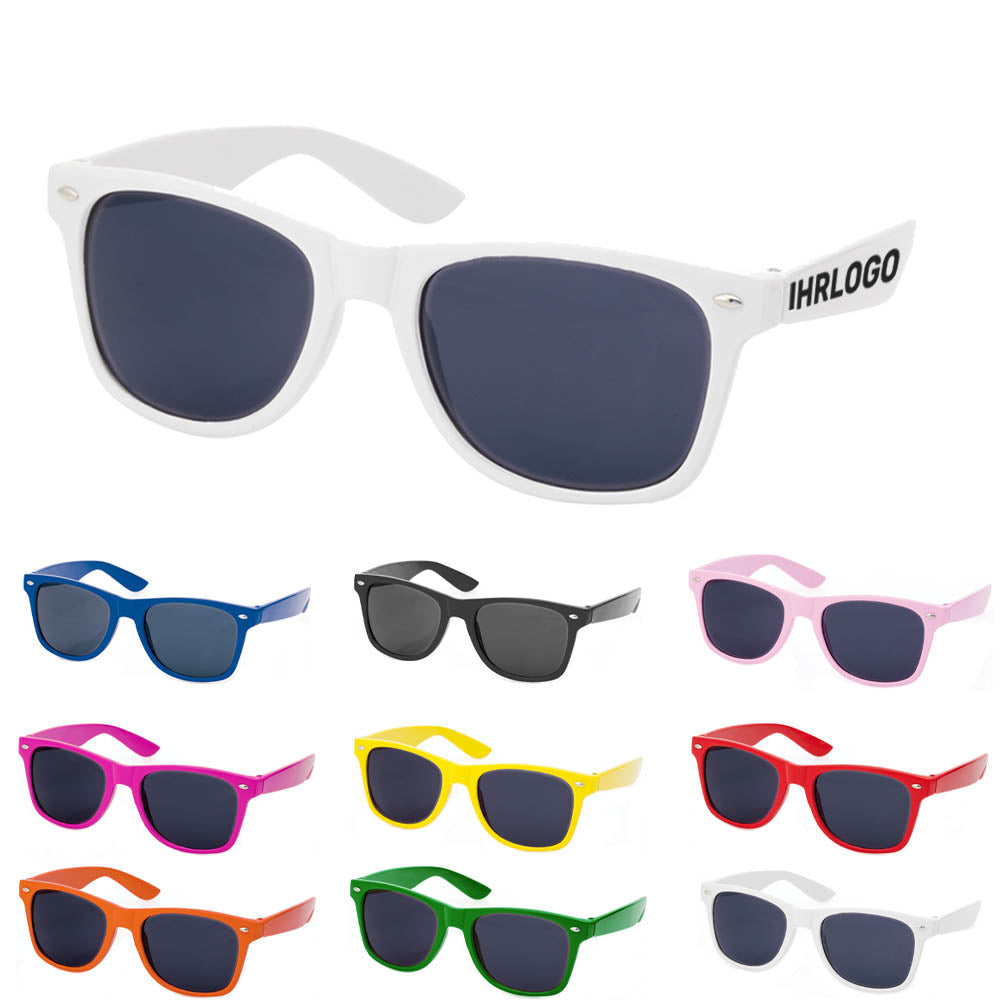 Sonnenbrille aus Kunststoff in Weiß