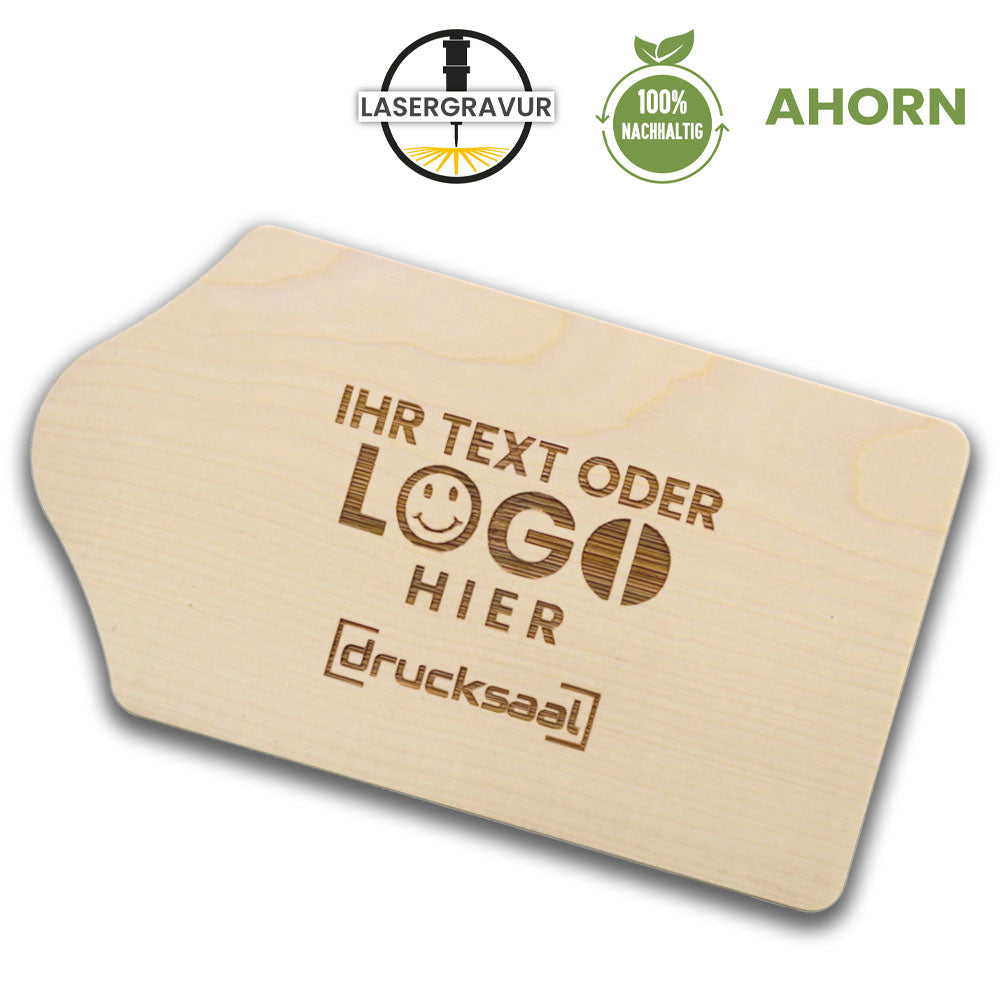 Ahornbrett Kapellenform mit Wunschgravur