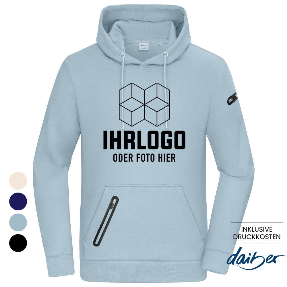 Hoody Interlock Herren Milky Blue
