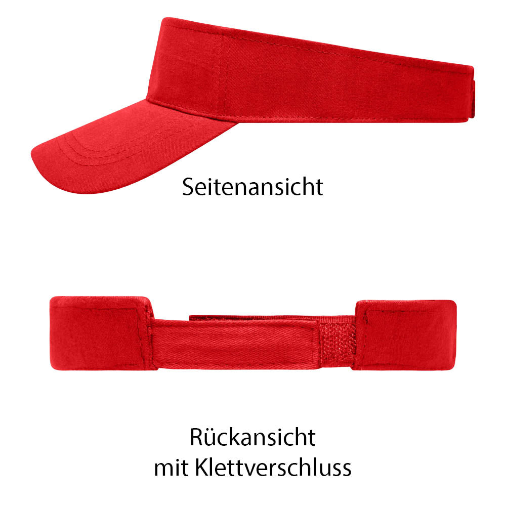Sunvisor in Rot verschiedene Ansichten