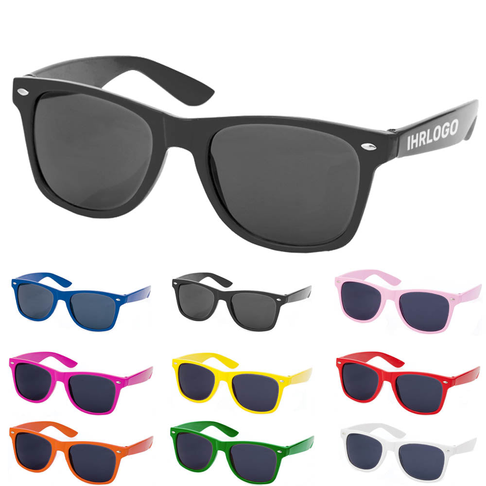 Sonnenbrille aus Kunststoff in Schwarz