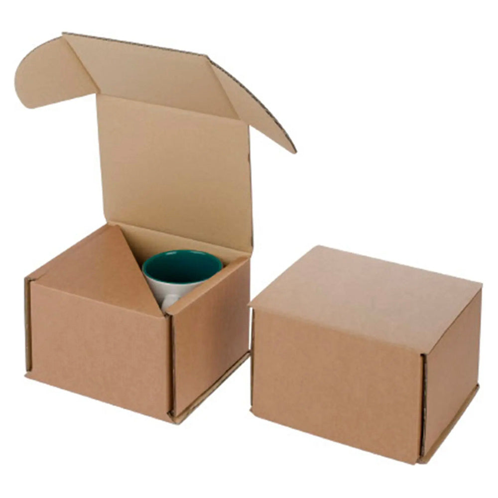 Tassenverpackung Versand für 2 Tassen, Wellpappe braun