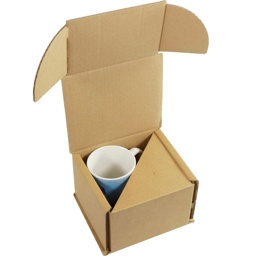 Tassenverpackung Versand für 2 Tassen, Wellpappe braun