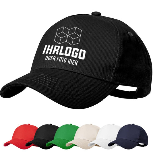 5 Panel Basecap aus Bio - Baumwolle in vielen Farben - Drucksaal
