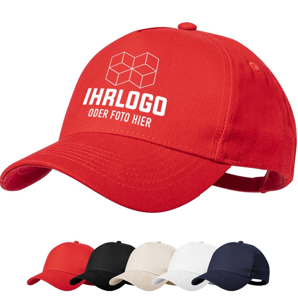 5 Panel Basecap aus Bio - Baumwolle in vielen Farben - Drucksaal