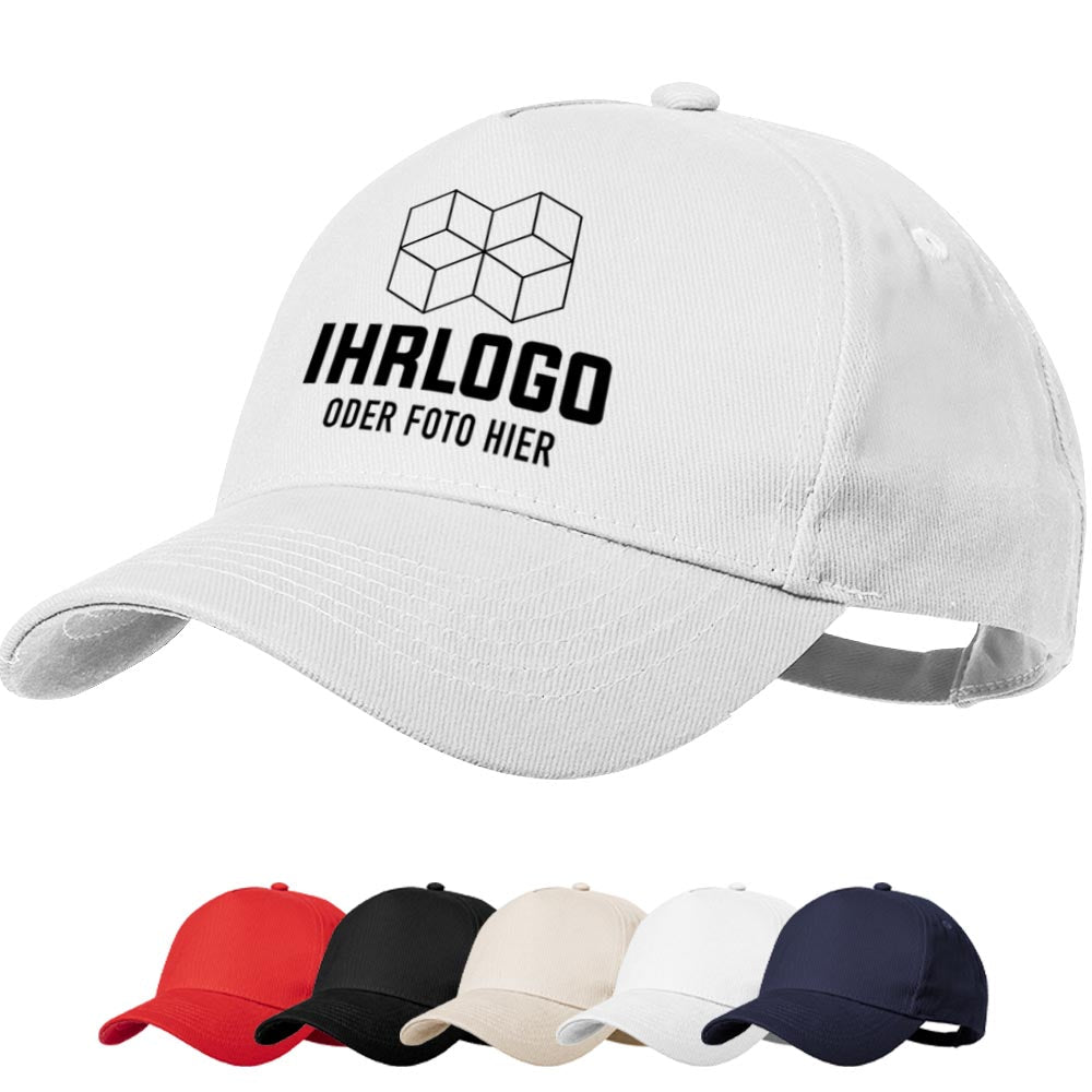 5 Panel Basecap aus Bio - Baumwolle in vielen Farben - Drucksaal