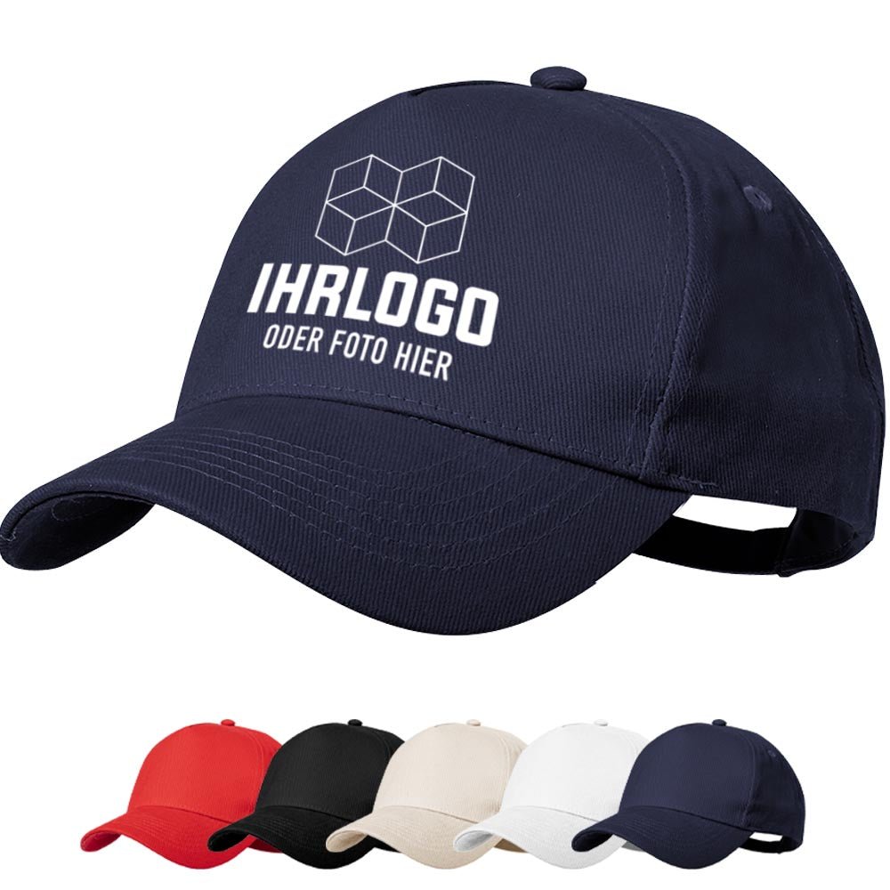 5 Panel Basecap aus Bio - Baumwolle in vielen Farben - Drucksaal