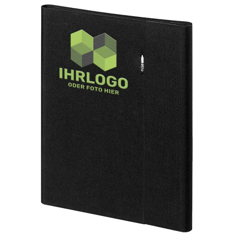 A4 Dokumentenmappe aus 600D RPET - Polyester aus recyceltem Kunststoff - Drucksaal