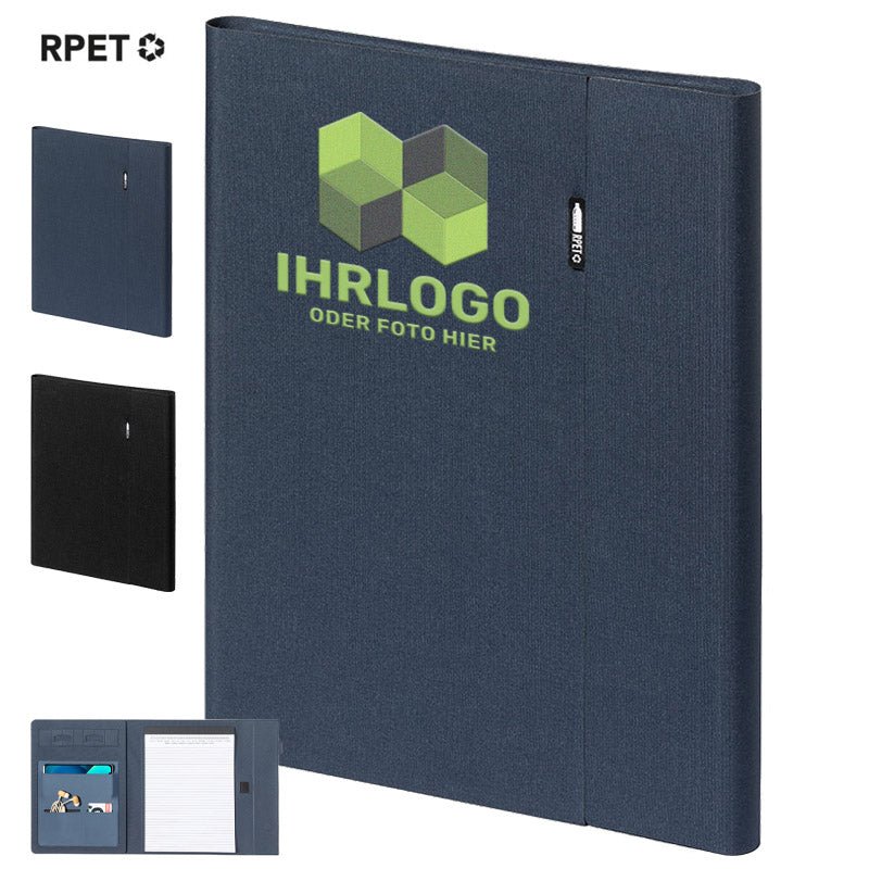 A4 Dokumentenmappe aus 600D RPET - Polyester aus recyceltem Kunststoff - Drucksaal
