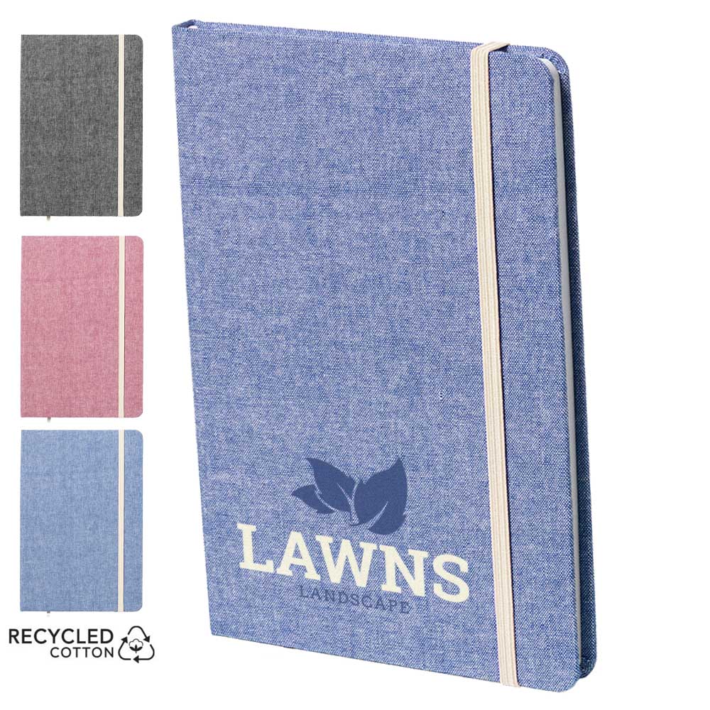 A5 Notizbuch aus 100% recycelter Baumwolle. - Drucksaal