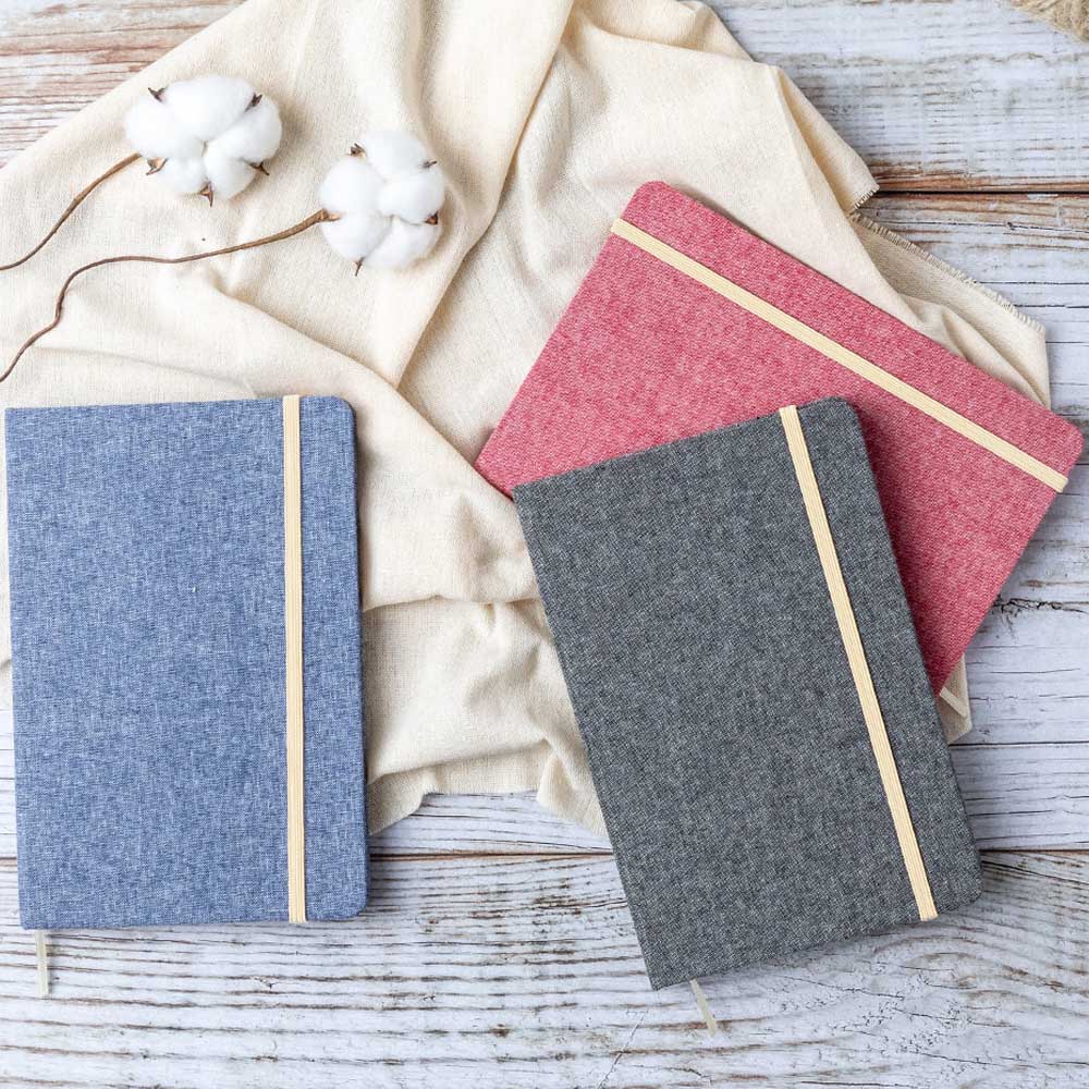 A5 Notizbuch aus 100% recycelter Baumwolle. - Drucksaal