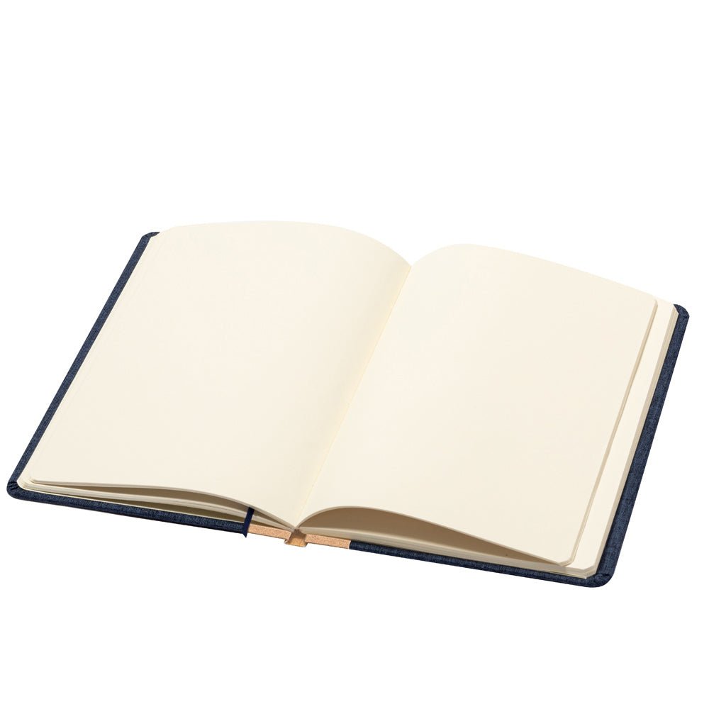 A5 Notizbuch mit festem Einband aus RPET und Korkrücken - Drucksaal