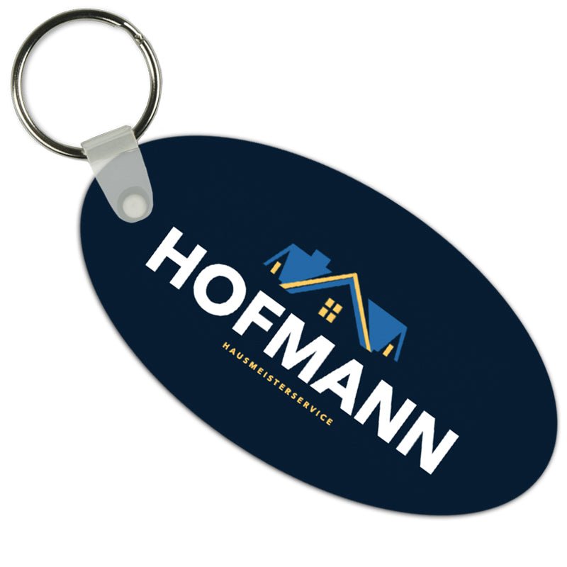 Aluminium Schlüsselanhänger oval 34 x 63 mm - Drucksaal