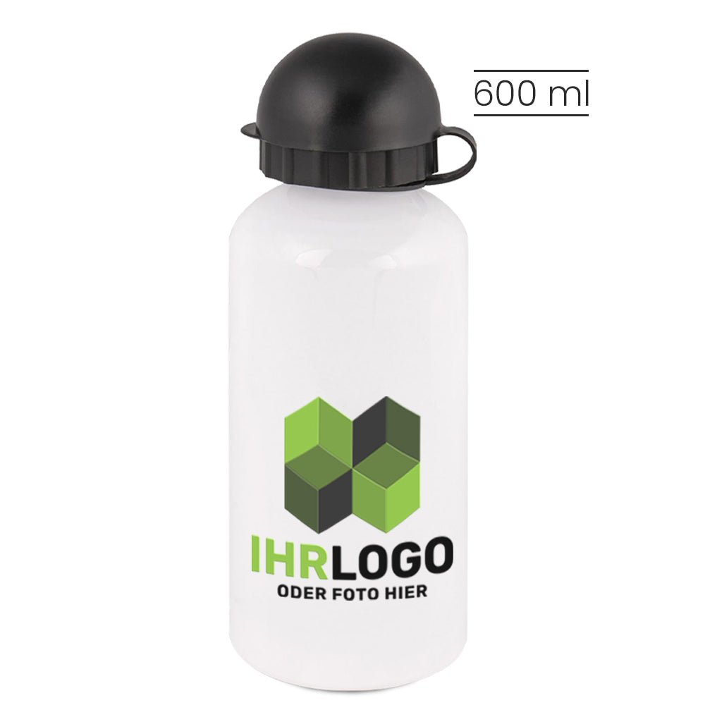 Aluminium Trinkflasche Weiß, versch. Größen - Drucksaal