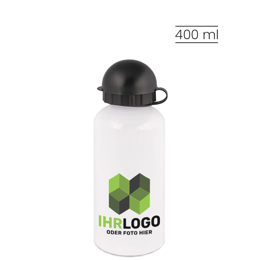 Aluminium Trinkflasche Weiß, versch. Größen - Drucksaal