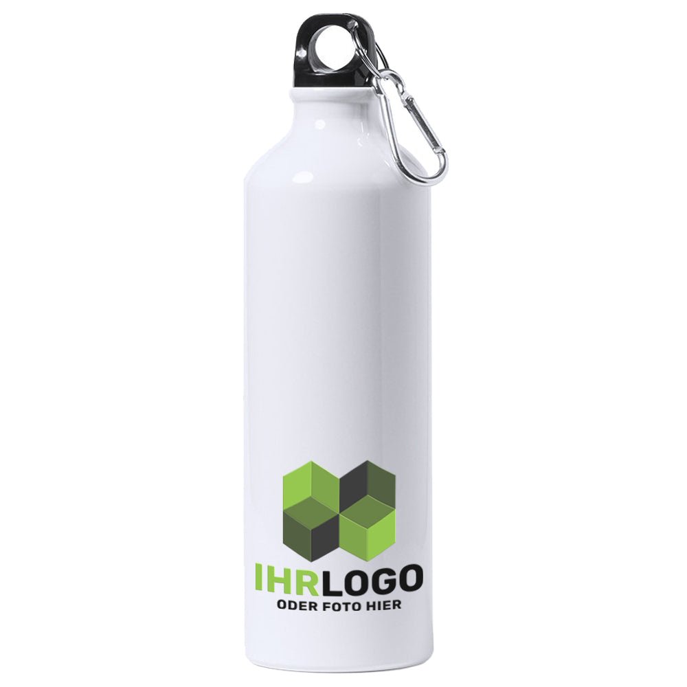Aluminiumflasche 800 ml in glänzendem Weiß - Drucksaal