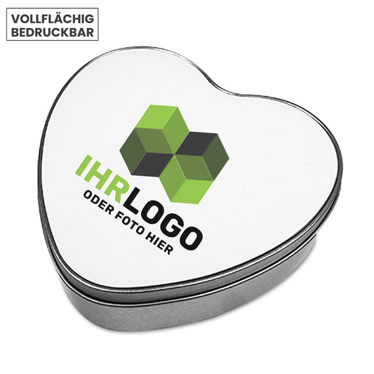 Aufbewahrungsdose aus Blech Herz - Drucksaal