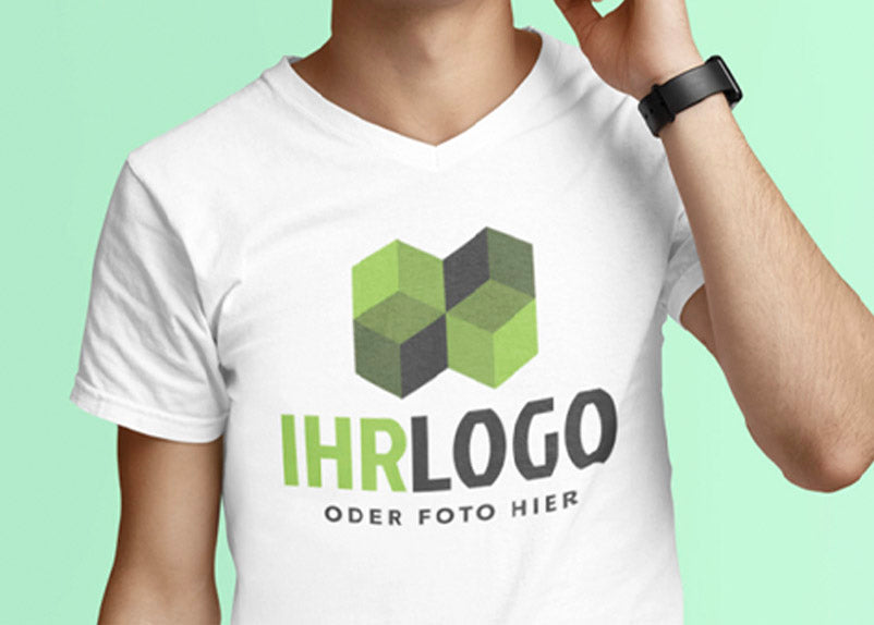 Textilien für Herren, wie T-Shirts und Sweatshirts bedrucken