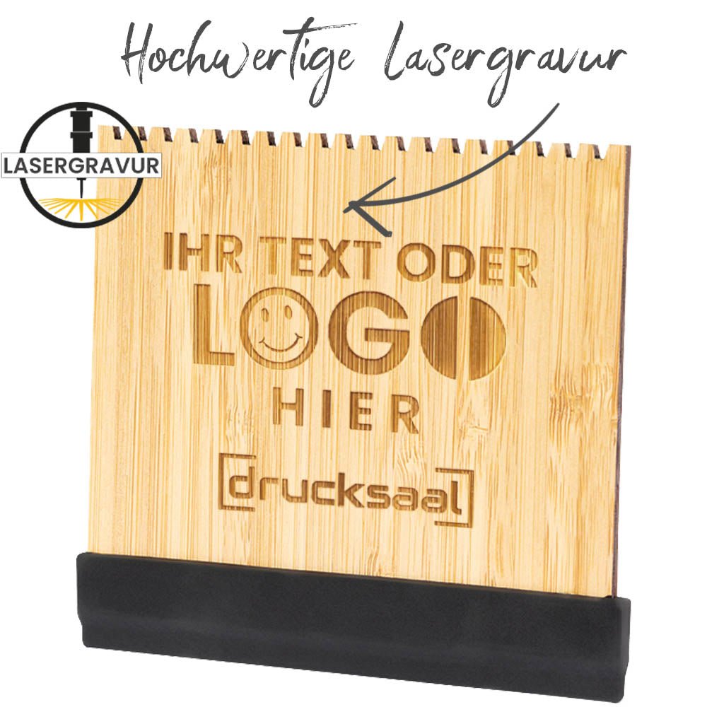 Bambus Eiskratzer mit gezackten Zähnen für Lasergravur - Drucksaal