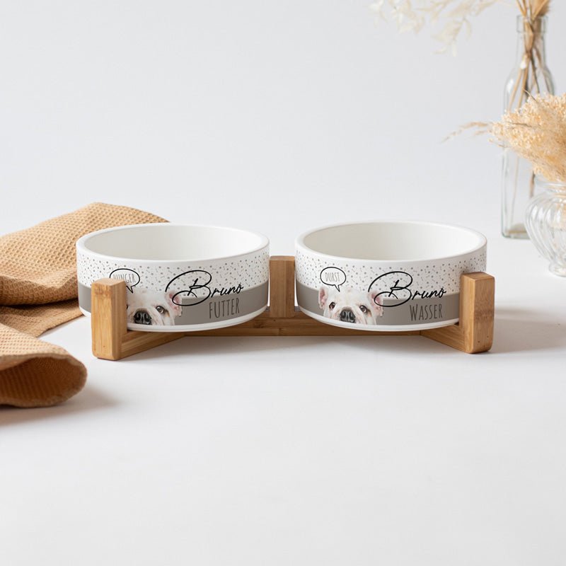 Bambus - Holzgestell für Keramikschüssel klein (KES - 155) - Drucksaal