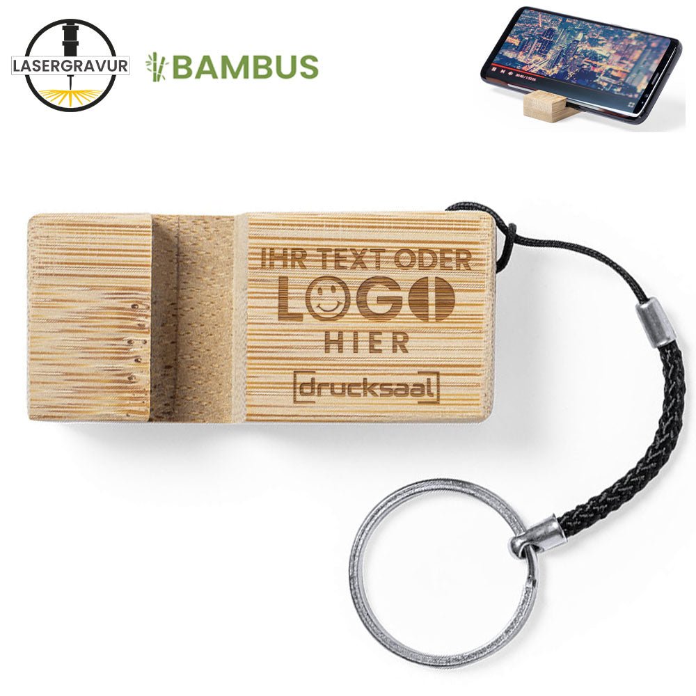 Bambus Schlüsselanhängerhalter für Smartphone - Drucksaal