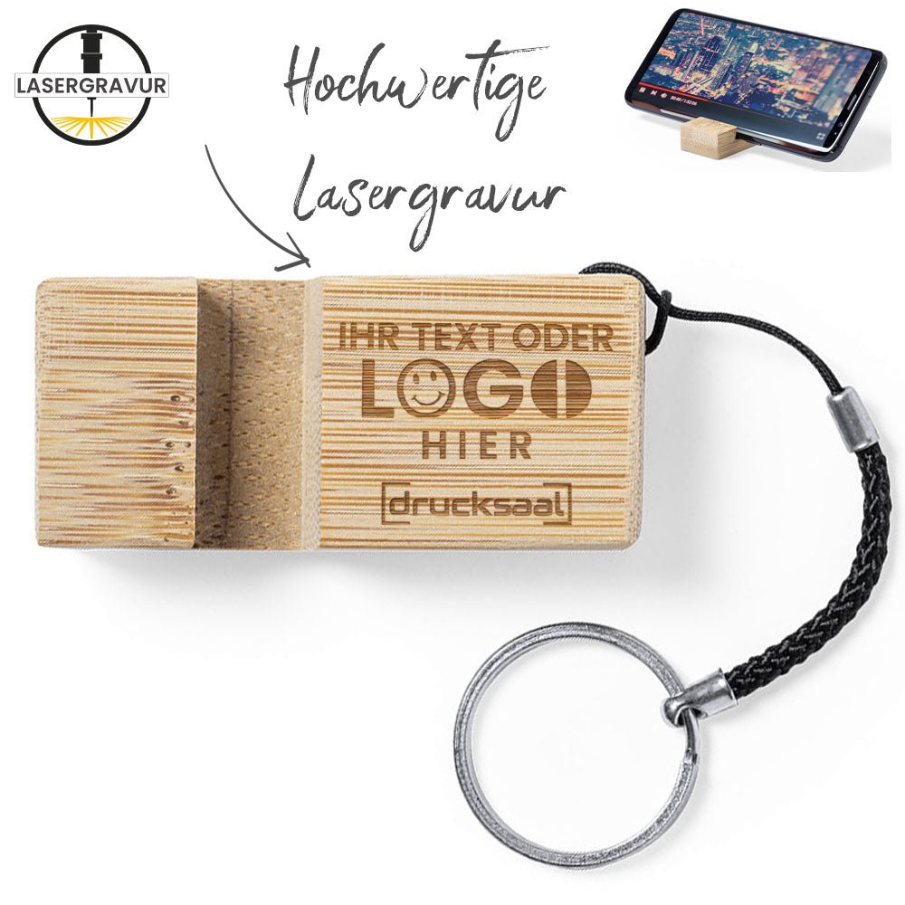 Bambus Schlüsselanhängerhalter für Smartphone - Drucksaal