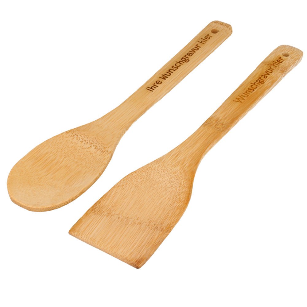 Bambus Spatel/ Pfannenwender mit persönlicher Lasergravur - Drucksaal