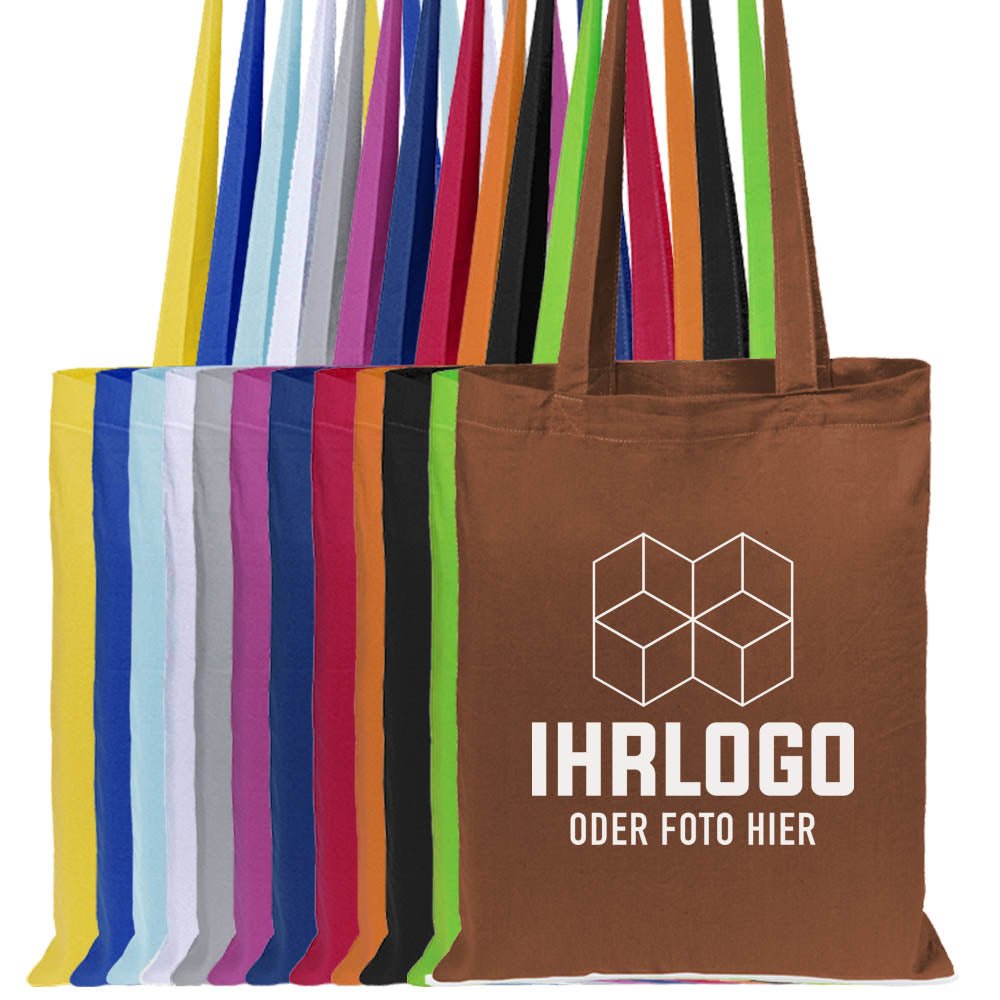 Baumwolltasche mit langem Henkel 36 x40 cm in vielen Farben - Drucksaal