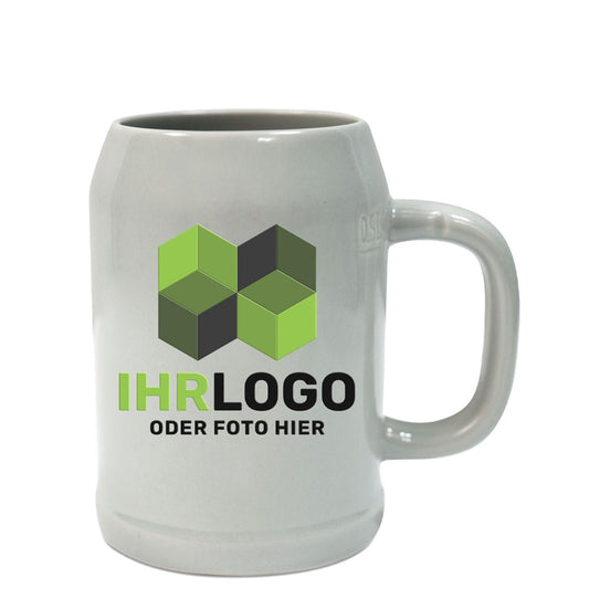 Bierkrug 0,5 ltr in grau - Drucksaal