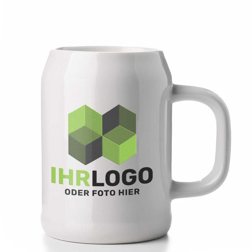 Bierkrug 0,5 ltr in weiß - Drucksaal