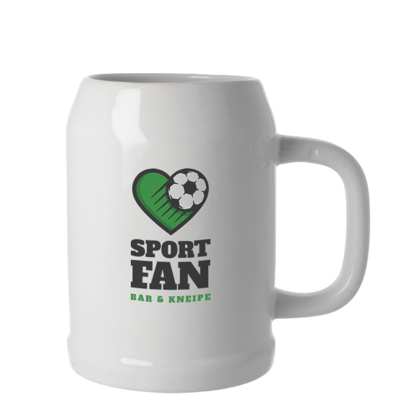 Bierkrug 0,5 ltr in weiß - Drucksaal