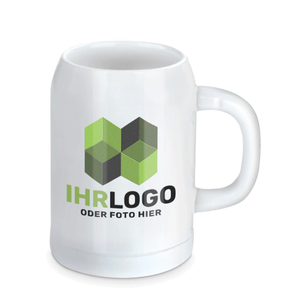 Bierkrug 0,5 ltr in weiß - Drucksaal