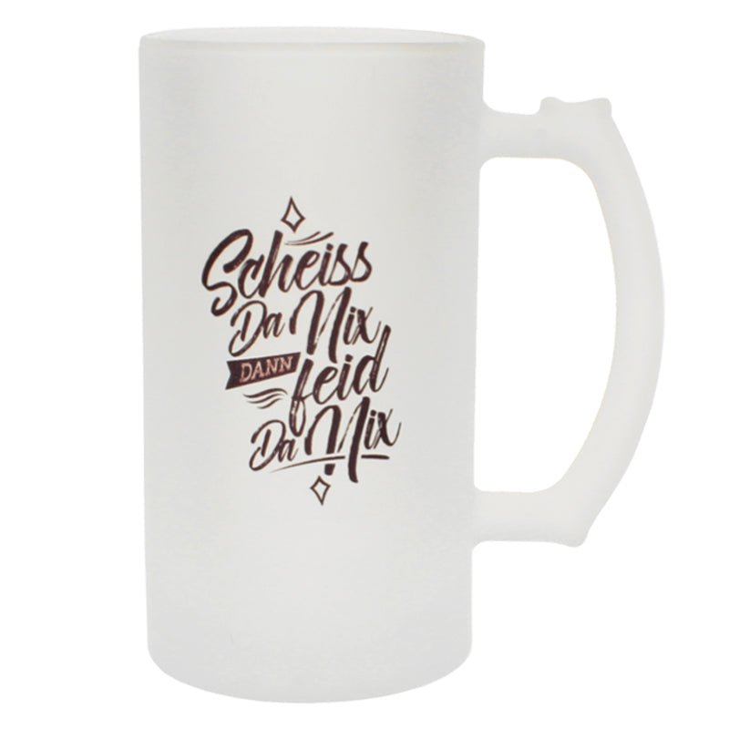 Bierkrug aus Glas, satiniert 0,47 ltr - Drucksaal