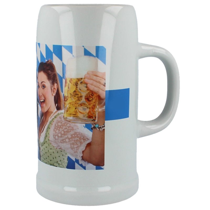 Bierkrug, Maßkrug in grau 1ltr - Drucksaal