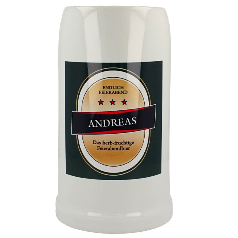 Bierkrug, Maßkrug in grau 1ltr - Drucksaal