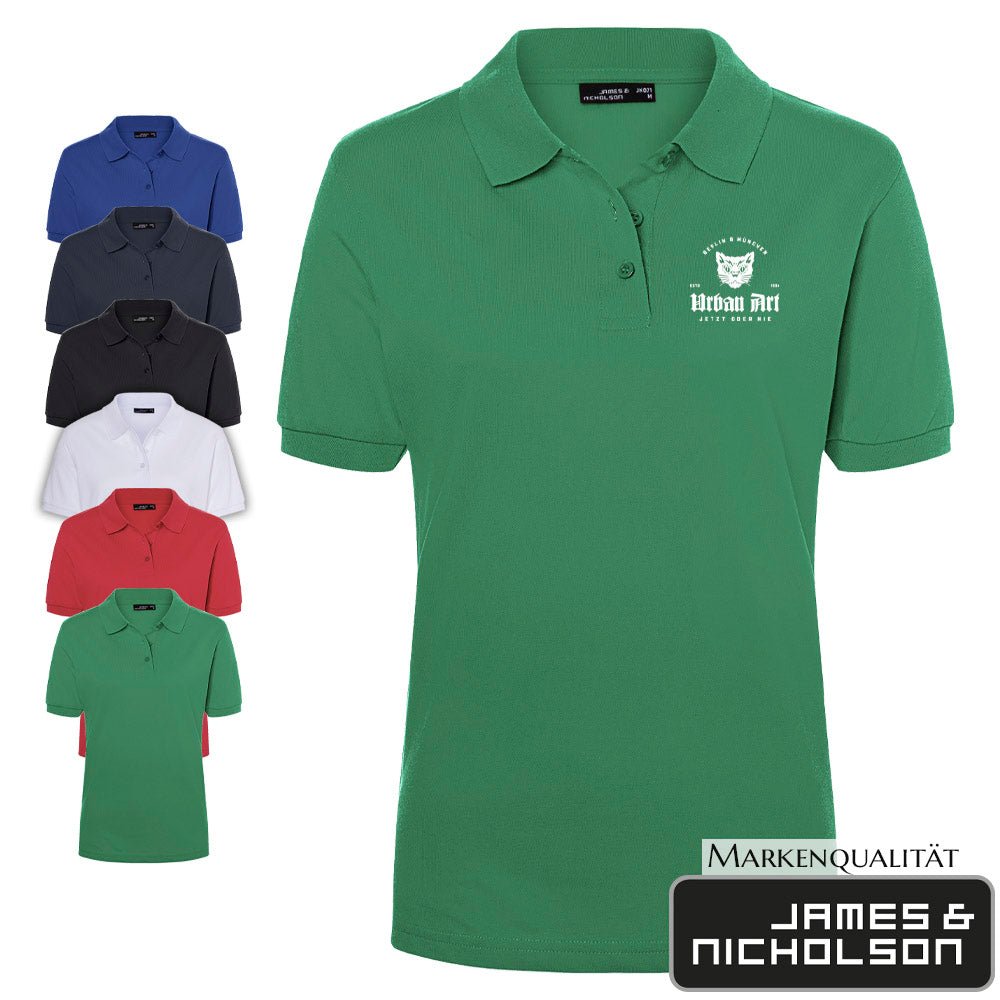 Classic Damen Poloshirt Markenqualität und Brustlogo/ Druck - Drucksaal