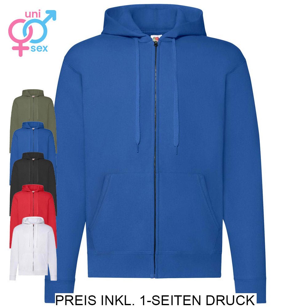 Classic Kapuzen Sweatjacke mit Reißverschluss 260 gr./m2 - Drucksaal