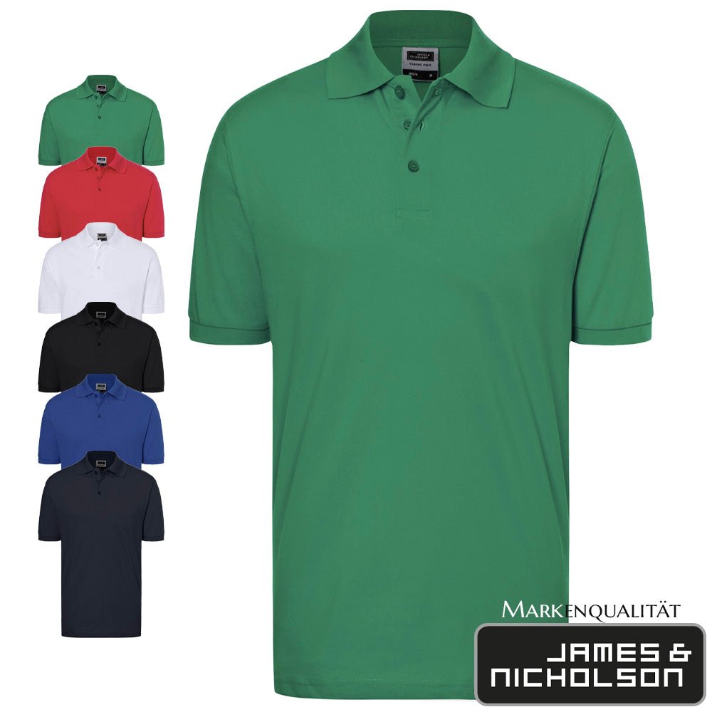 Classic Poloshirt in Markenqualität und Brustlogo/ Druck - Drucksaal