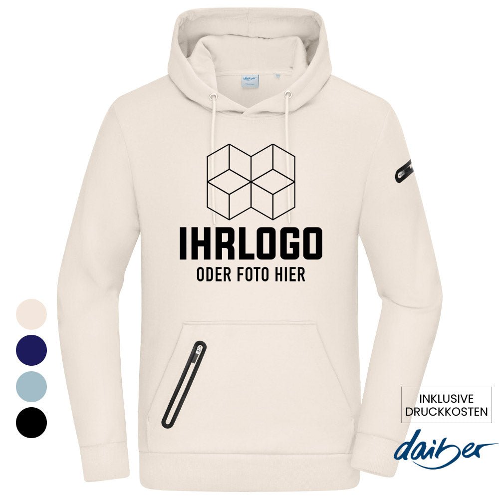 Damen Hoody Interlock in technischem Look - Drucksaal