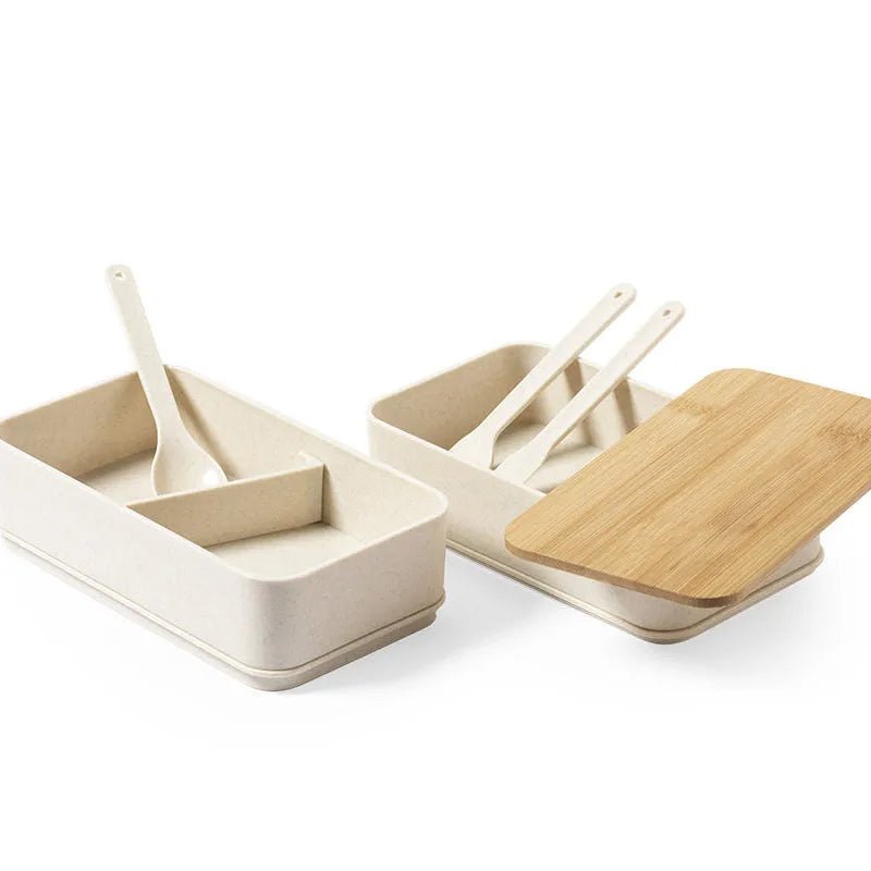 Doppeldecker Lunch/ Brunchbox mit Bambusdeckel - Drucksaal