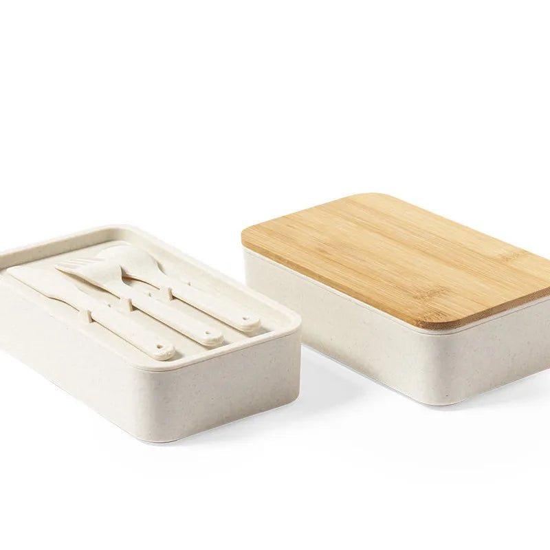 Doppeldecker Lunch/ Brunchbox mit Bambusdeckel - Drucksaal