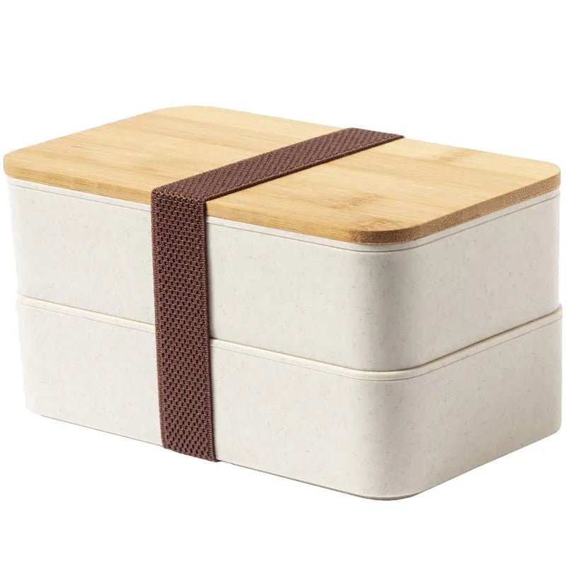 Doppeldecker Lunch/ Brunchbox mit Bambusdeckel - Drucksaal