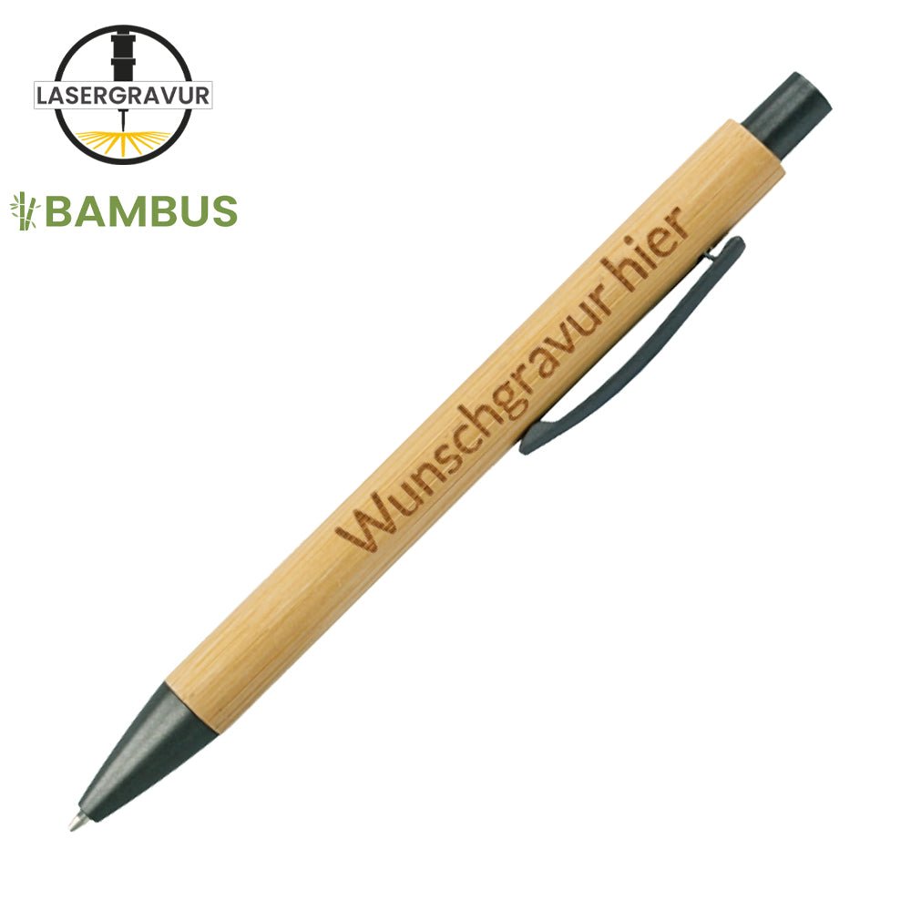 Druckbleistift Sofin aus Bambus mit Clip und matt verzinkten Metallbeschlägen - Drucksaal