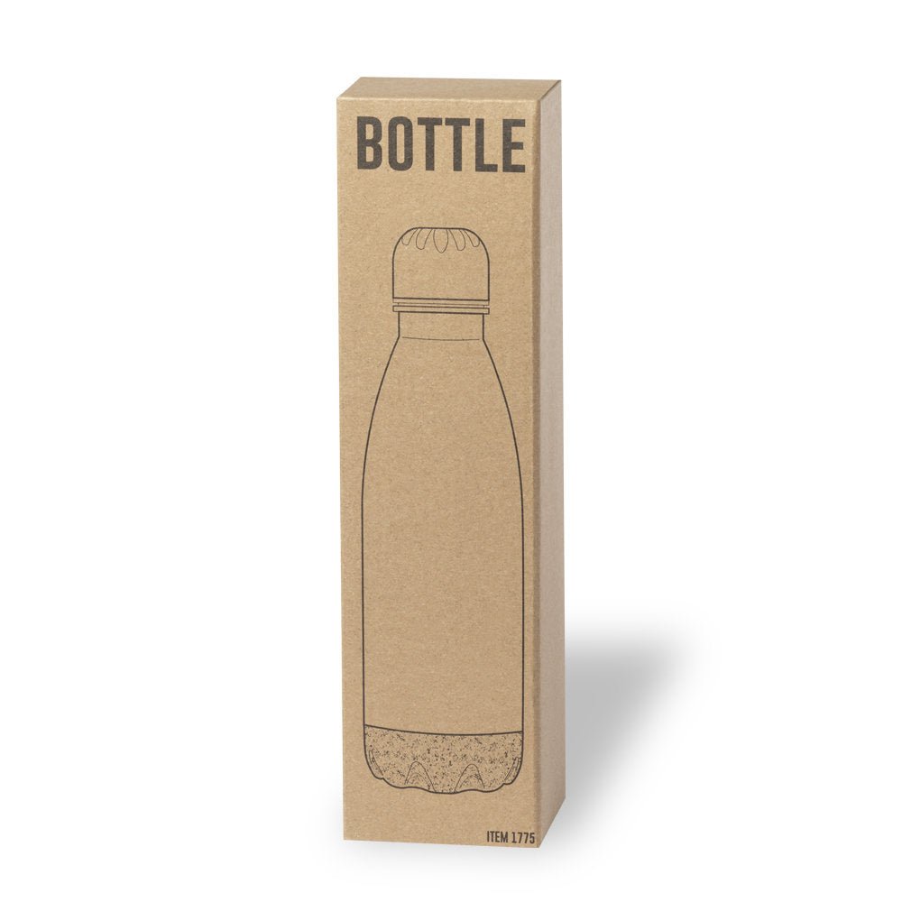Edelstahl Trinkflasche 750 ml mit Korkboden - Drucksaal