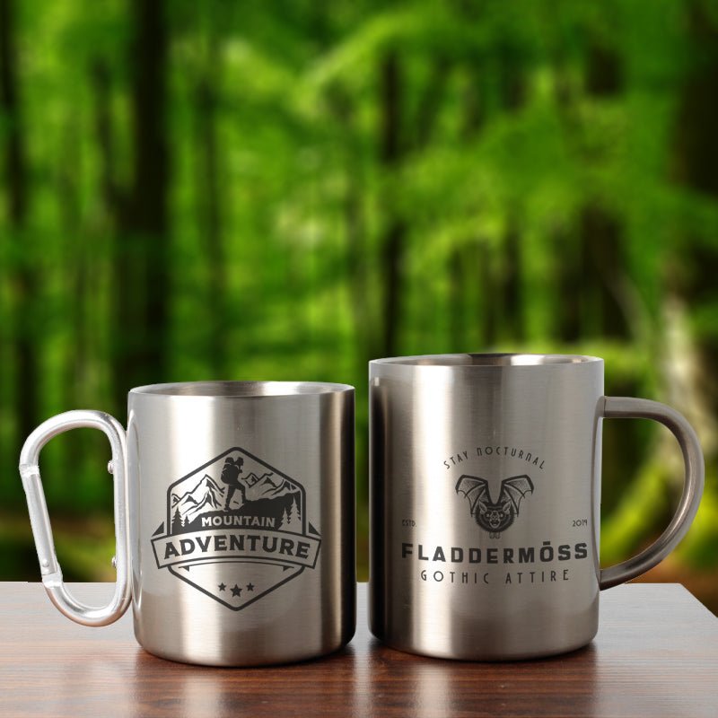Edelstahltasse groß bedrucken mit Foto oder Logo