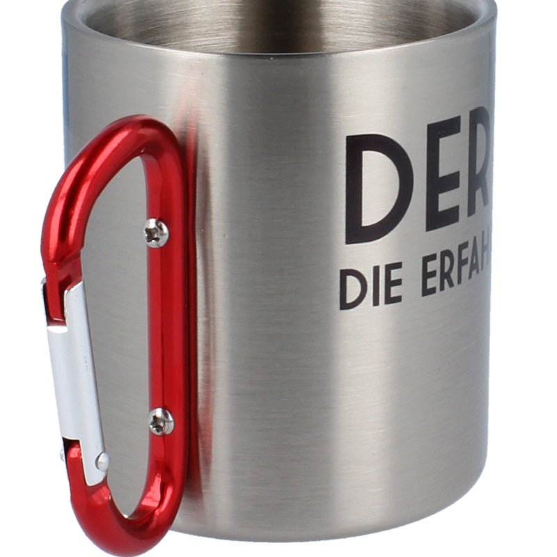 Edelstahltasse klein mit Karabiner - Drucksaal